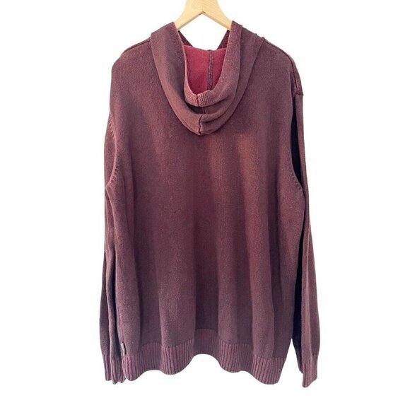 Woolrich Men's Sz 2XL Burgundy (Dark Mulberry)  Hooded Pullover Sweater - Picture 3 of 7